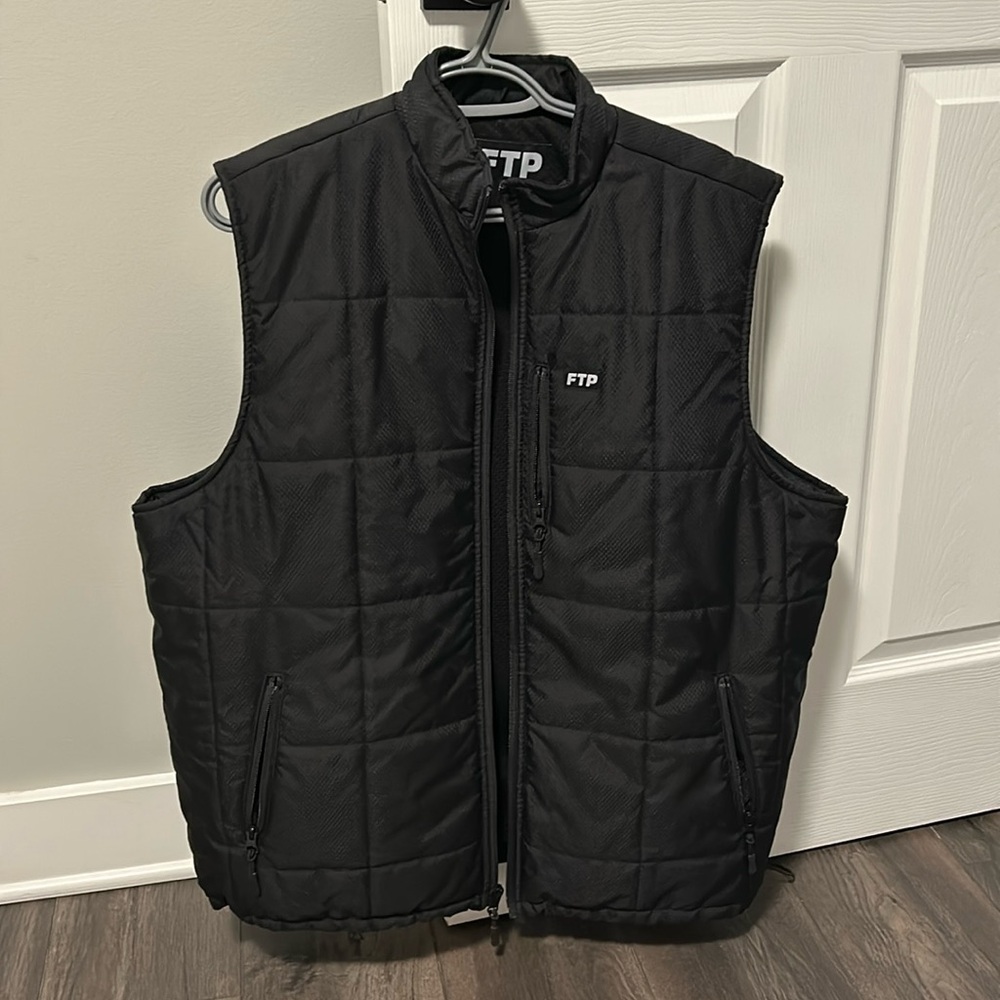 FTP Woven Tape Vest - Black with Blue FTP stripe on the back. Size Large